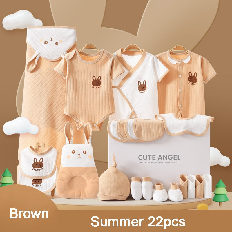 22/24/26 Pieces/0-3Months Newborn Baby Clothing 100% Cotton Kids Clothes Suit Unisex Infant Boys Girls Rabbit Clothing Set