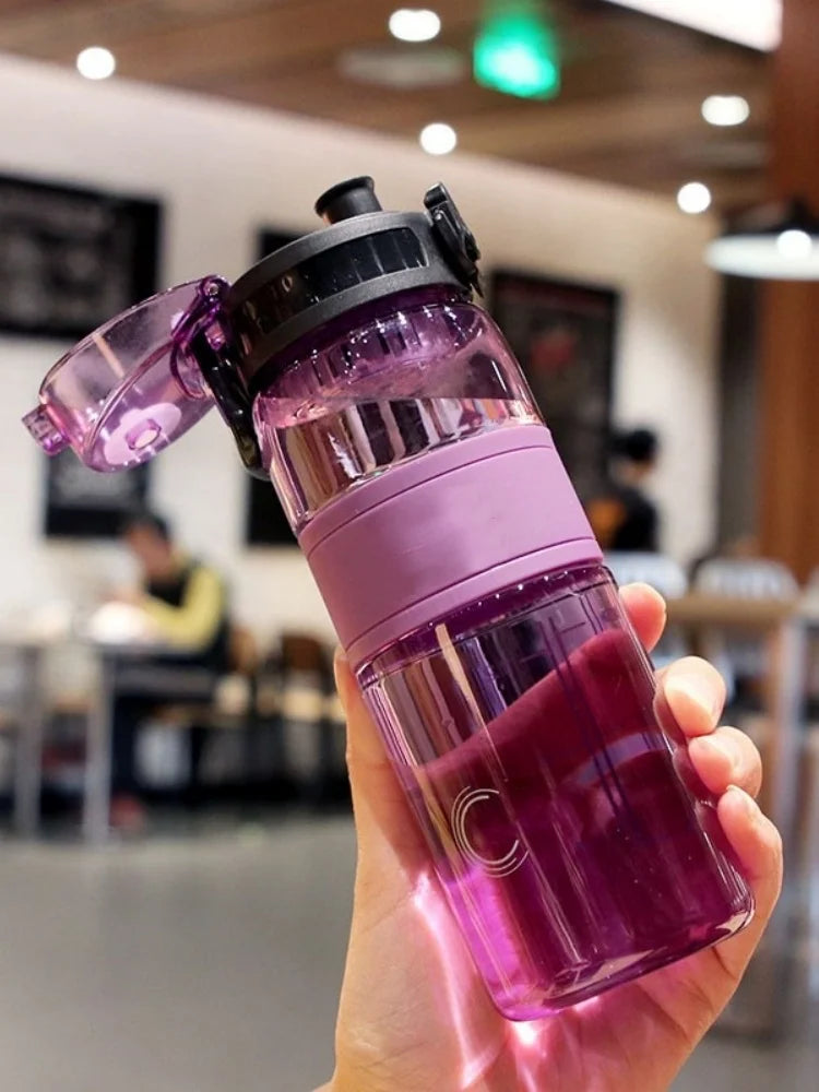 500ML Sport Water Cup Plastic Portable Water Container Couples Student Mug Large Capacity Outdoor Travel Sport Water Bottle
