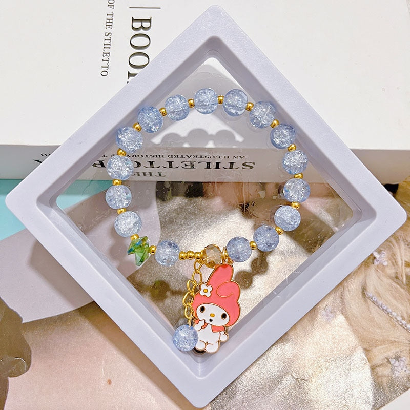 Kawaii Hello Kitty Bracelet Cinnamoroll Cartoon Anime Sanrios Bangle My Melody Jewelry Charms Cute Accessory Birthday Girls Gift