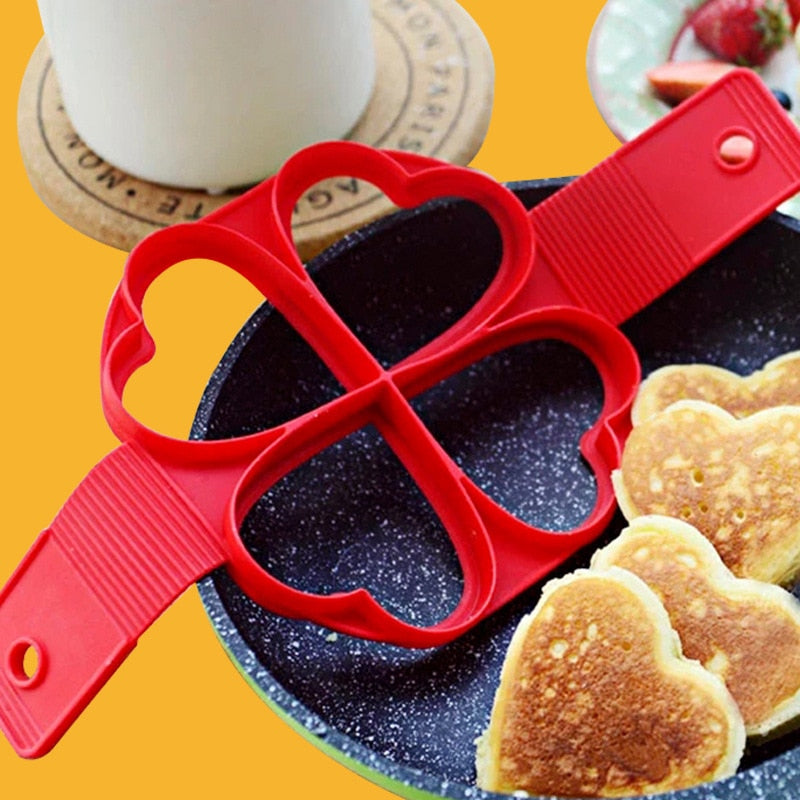 Egg Pancake Ring Nonstick Pancake Maker Mold Silicone Egg Cooker fried egg shaper Omelet Moulds for Kitchen Baking Accessories