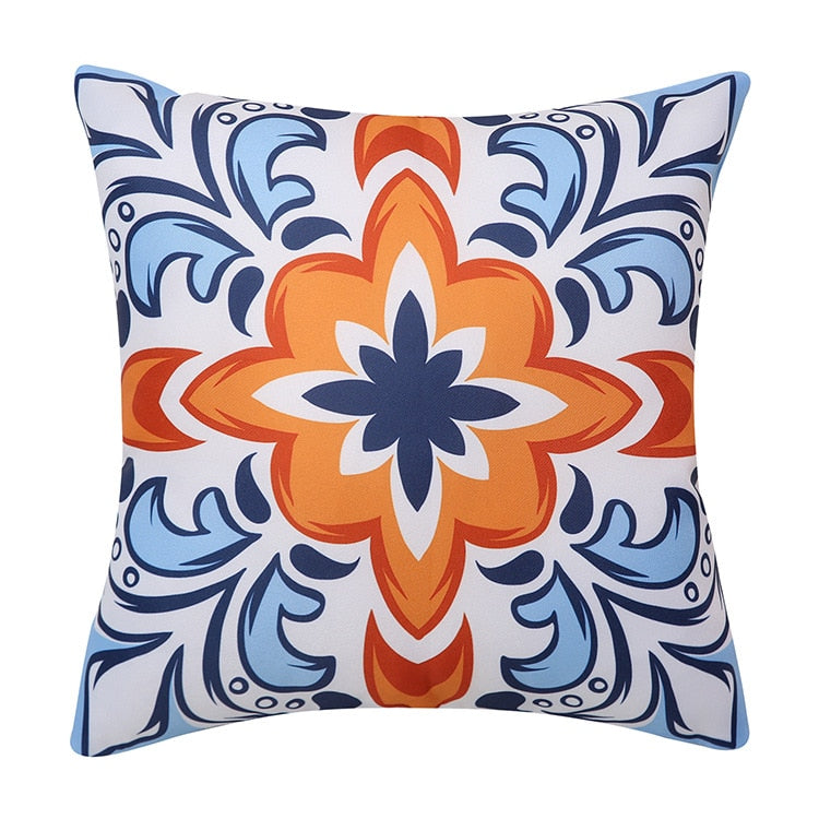 Bohemia Outdoor Waterproof PU Coated Cushion Cover Fashion Decor Sofa Pillow Cover Waterproof Pillowcase 18x18inch