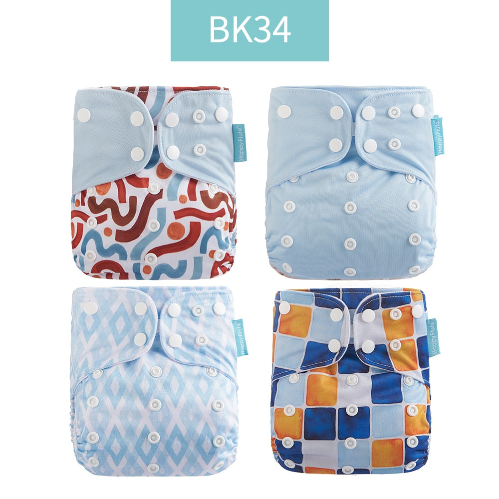Baby Nappy 4Pcs/Set Diaper Cover Waterproof&Reusable Cloth Diaper