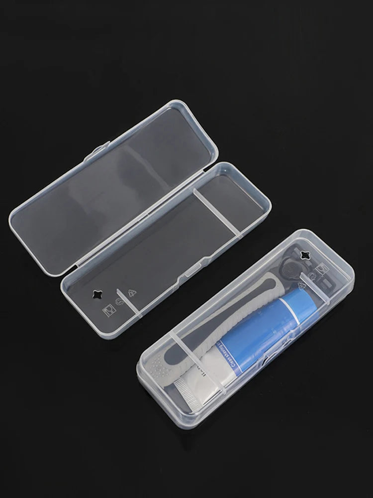 Portable Travel Men's Razor Case Shaving Machine Container Holder Shaver Box Transparent Plastic Razor Blades Storage Box