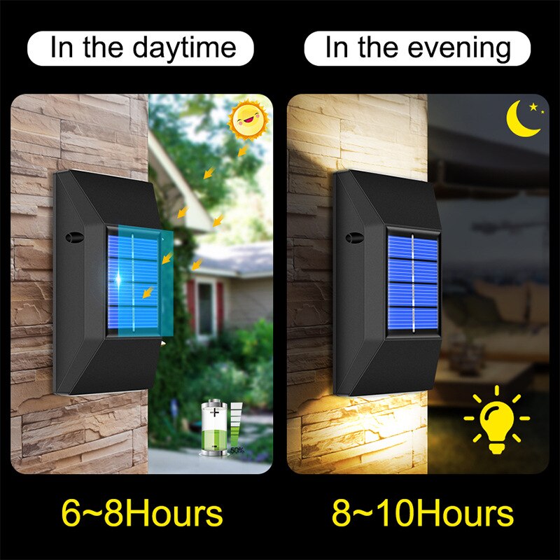 4 PACK Solar LED Light For Garden Decor Outdoor Waterproof Solar Lights Sconces Wall Lamps LED Garden Lights Outdoor Solar Lamp