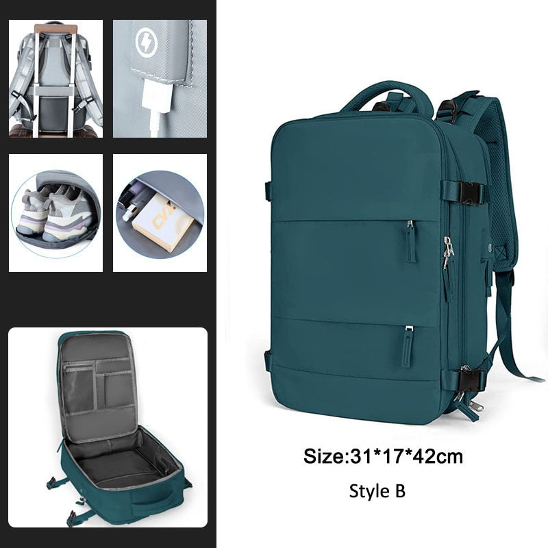 Extendible Travel Backpack Unisex Laptop Bag Women Large Luggage Bags Men's Students Business Trip USB Charge Mochila XA299C
