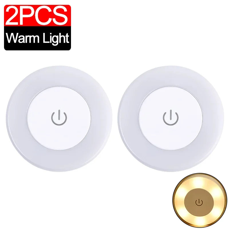 5/1pcs LED Touch Sensor Night Lights Portable USB Rechargeable Magnetic Base Wall Light 3 Modes Bedroom Dimming Night Lamps