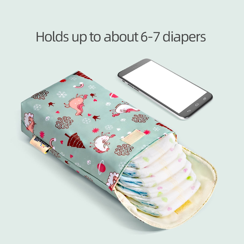 Sunveno Baby Diaper Bag Organizer Reusable Waterproof Wet/Dry Cloth Bag