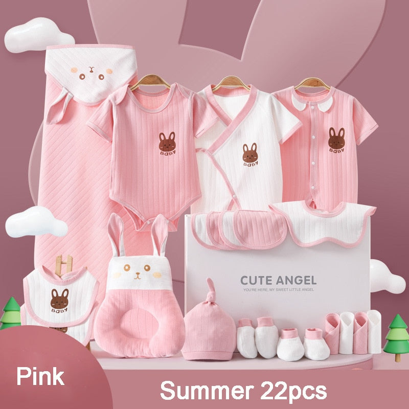 22/24/26 Pieces/0-3Months Newborn Baby Clothing 100% Cotton Kids Clothes Suit Unisex Infant Boys Girls Rabbit Clothing Set