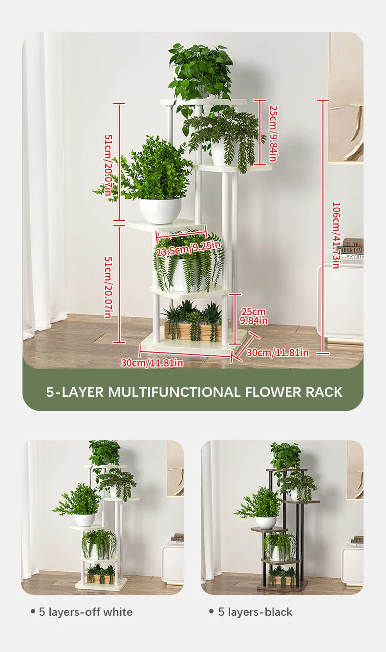 Flower Stand Rack Storage Shelf Iron Plant Holder Home Garden Flower Pot Organizer Living Room Balcony Storage Rack Shelves