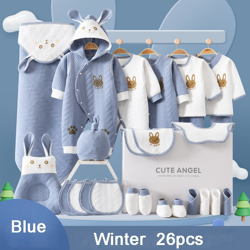 22/24/26 Pieces/0-3Months Newborn Baby Clothing 100% Cotton Kids Clothes Suit Unisex Infant Boys Girls Rabbit Clothing Set