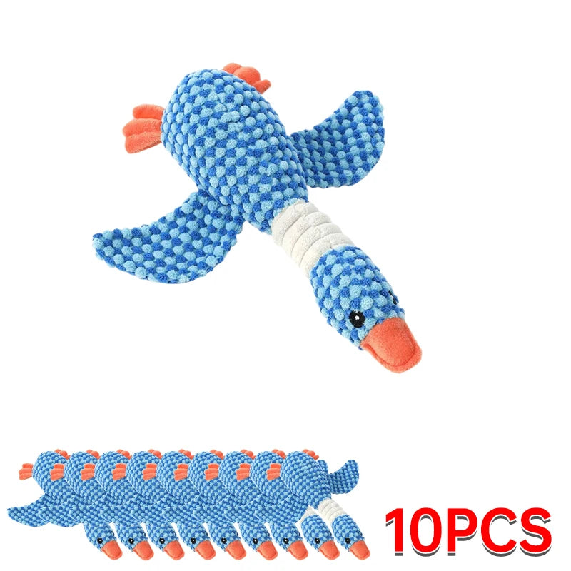 Cute Plush Dog Toys Pet Duck Squeak Toy for Puppy Sound Wild Goose Chew Toy for Small Middle Large Dogs Teeth Cleaning