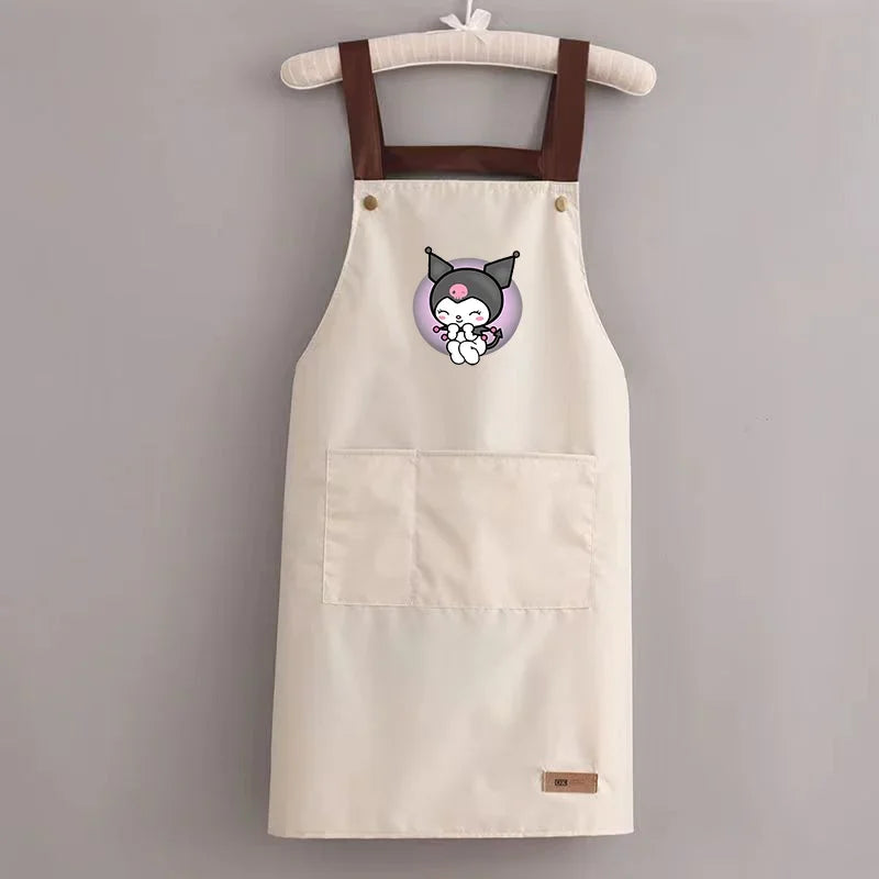 Sanrio Hello Kitty Kitchen Apron Waterproof Ladies Men Home Aprons Wipeable Oil Resistant Baking BBQ Restaurant Cafe Aprons Gift