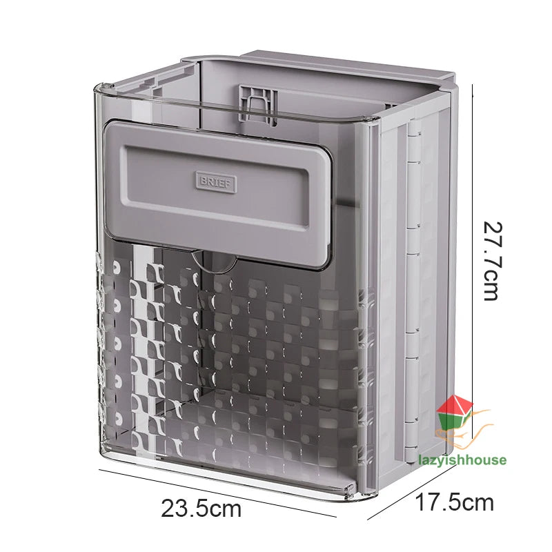 Hanging Trash Can with Lid Large Capacity Kitchen Recycling Garbage Basket Cabinet Door Bathroom Wall Mounted Trash Bin Dustbin
