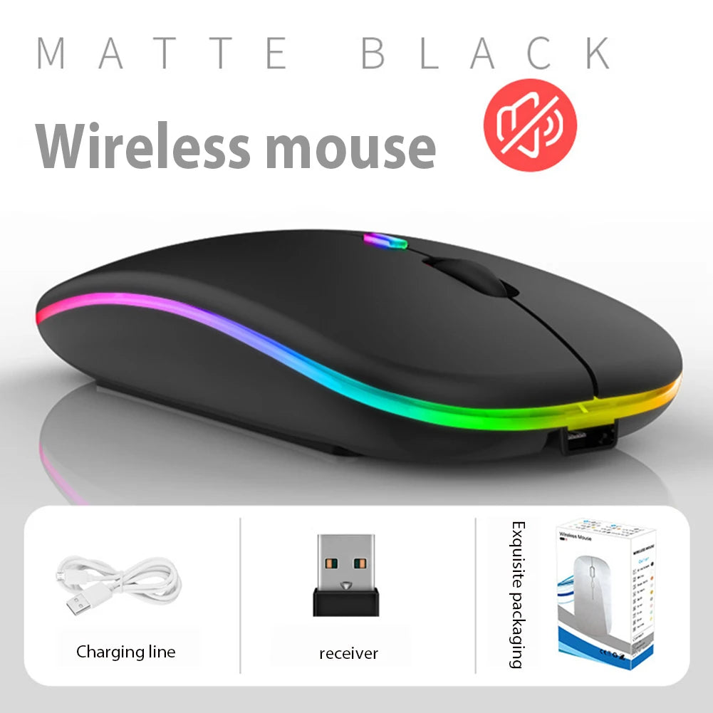 RGB Bluetooth Keyboard and Mouse Rechargeable Wireless Keyboard For iPad Tablet Android iOS Windows Rainbow Backlight Keyboard