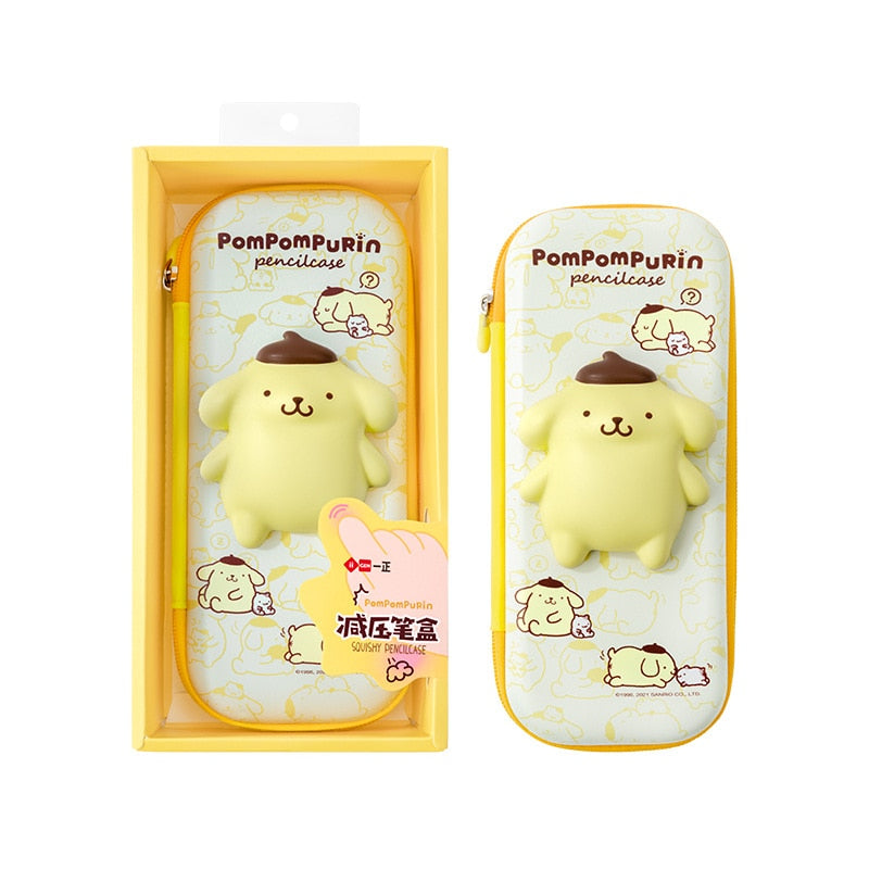Sanrio PU Large Capacity Pencil Case Kawaii HelloKitty Cinnamoroll Melody School Pencils Bag Pouch Pen Case Supplies Stationery