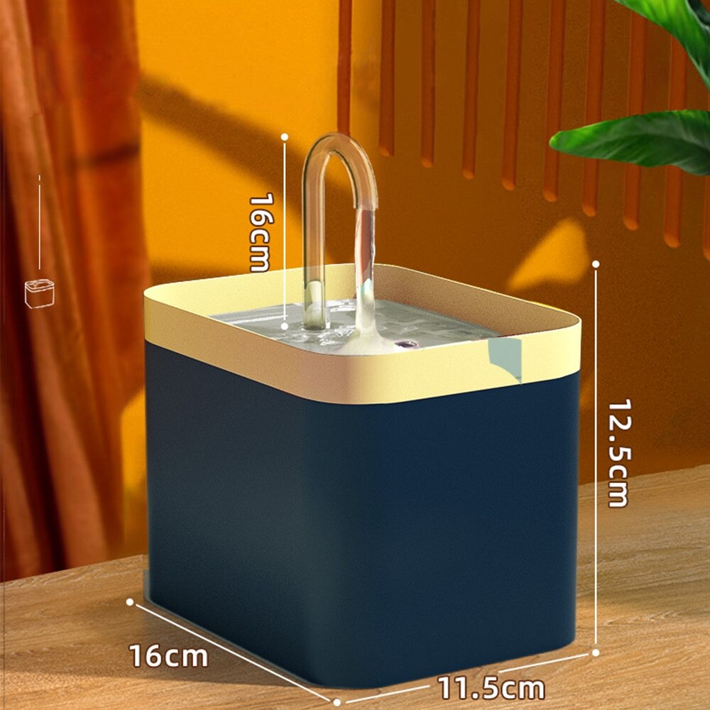 Pet Water Dispenser Auto Filter USB Electric Mute Cat Drinker 1.5L Recirculate Filtring Drinker for Cat Water Fountain