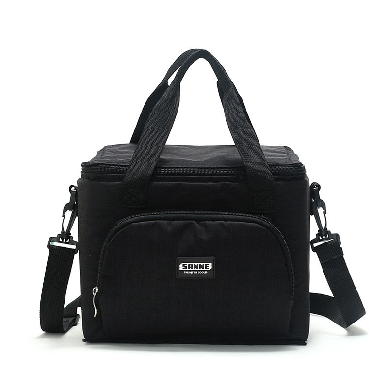 New Oxford Double Layer Cooler Lunch Bag Printed Insulated Thermal Food Picnic Handbag Portable Shoulder Lunch Box Tote