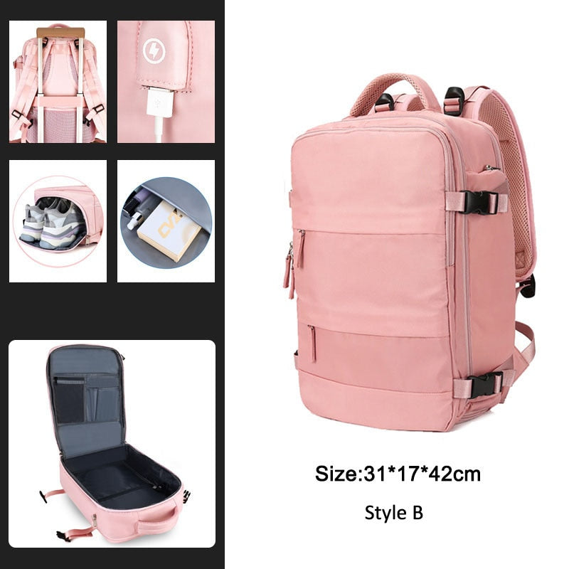 Extendible Travel Backpack Unisex Laptop Bag Women Large Luggage Bags Men's Students Business Trip USB Charge Mochila XA299C