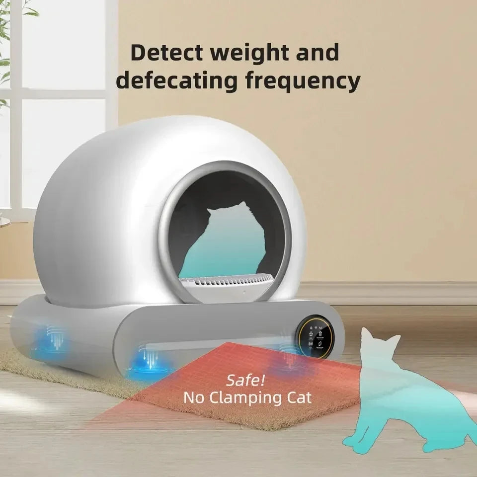 【English Version】Tonepie 65L Automatic Smart Cat Litter Box Self Cleaning Fully Enclosed Cat Litter Box Pet Toilet Litter Tray