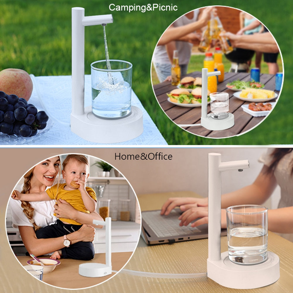 Electric Water Gallon Pump Automatic Water Bottle Pump Dispenser Desktop X115 Rechargeable Water Pump Dispenser With Stand