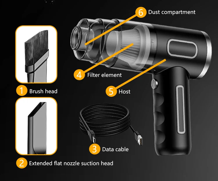 BELIBUY Car Vacuum Cleaner Portable Powerful Wireless Vacuum Cleaner Home Carpet Cleaner Home Appliance Mini Cleaning Machine