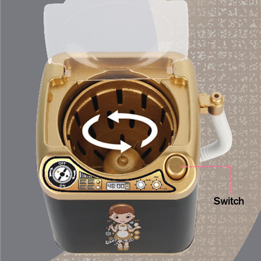 Newly Sponge Makeup Brushe Cleaner Mini Electric Washing Machine Children Pre School Toy Pretend Play Housekeeping Toy