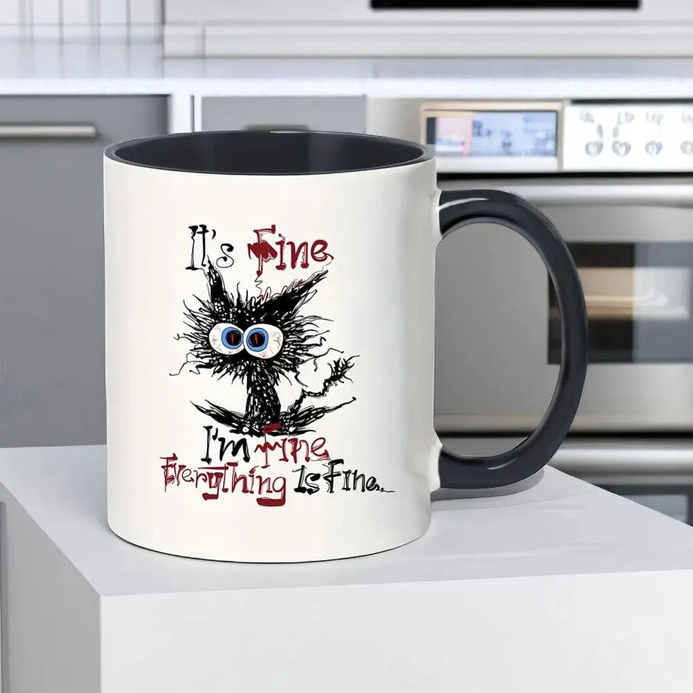 11oz Lord Of The Cats Mug The Furrllowship Of The Ring Cat Lovers Coffee Mug Ceramic Tea Cup for Coffee, Tea and Hot Drinks Gift