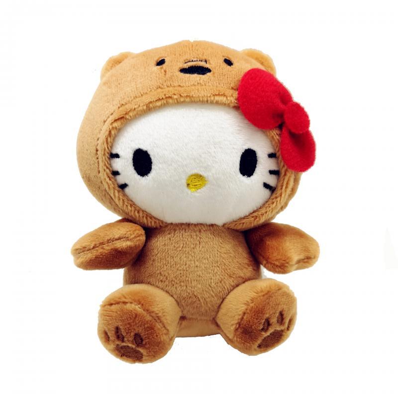 10Cm Hello Kitty Plush Toy Kawaii Anime Cartoon Bow Kt Cos White Bear Panda Cute Comfort Soft Stuffed Doll Pendant Toy Kids Gift