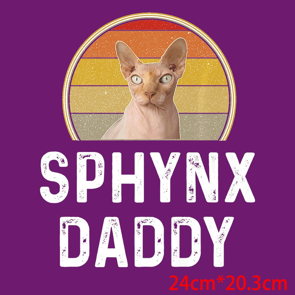 Dad Birthday Gift Funny Dad Cat Patches Father's Day Heat Transfer Stickers Fashion Thermo Stickers Fashion Graphic Appliques