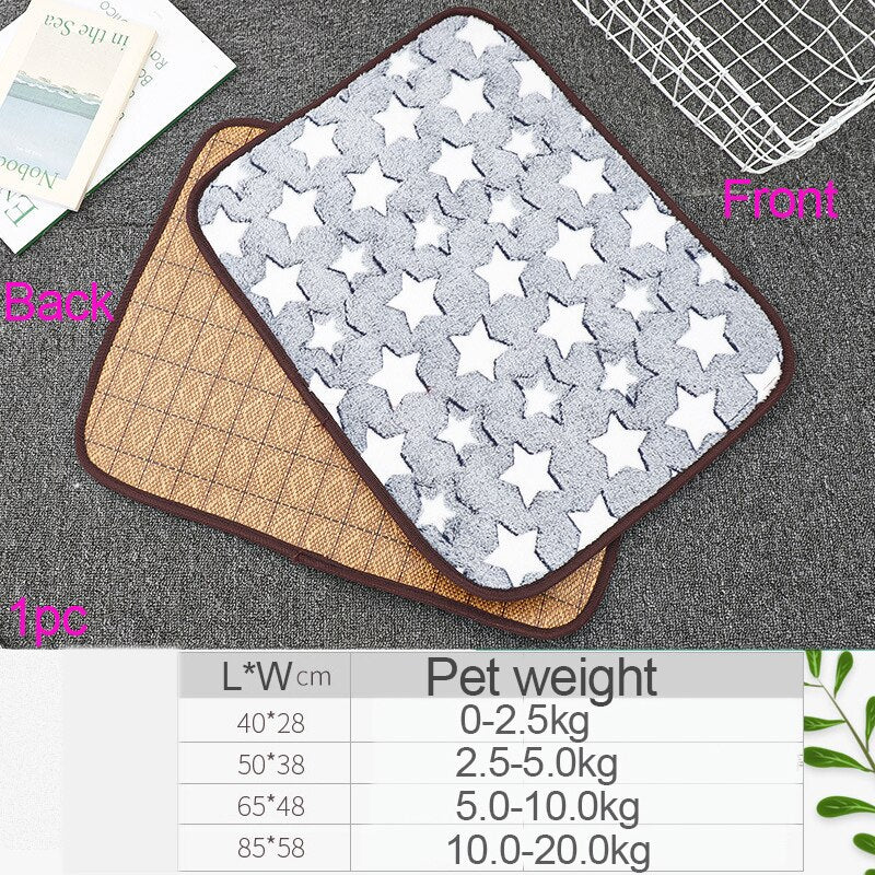 Dog Mat Cooling Summer Pad Mat For Dogs Cat Blanket Sofa Breathable Pet Dog Bed Summer Washable For Small Medium Large Dogs Car