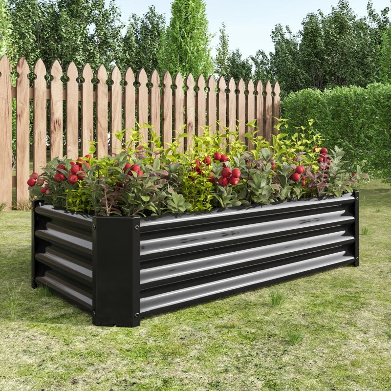 Garden metal elevated bed kit 4×2×1ft , suitable for flower pots, vegetables, and herbaceous plants, garden pot planter