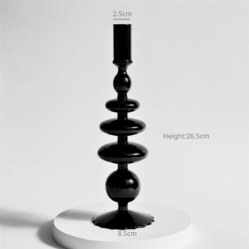 Handmade Colored Vintage Glass Candlestick candle holders Romantic Dinner Decoration for Home Wedding Taper Candle Holder Gift