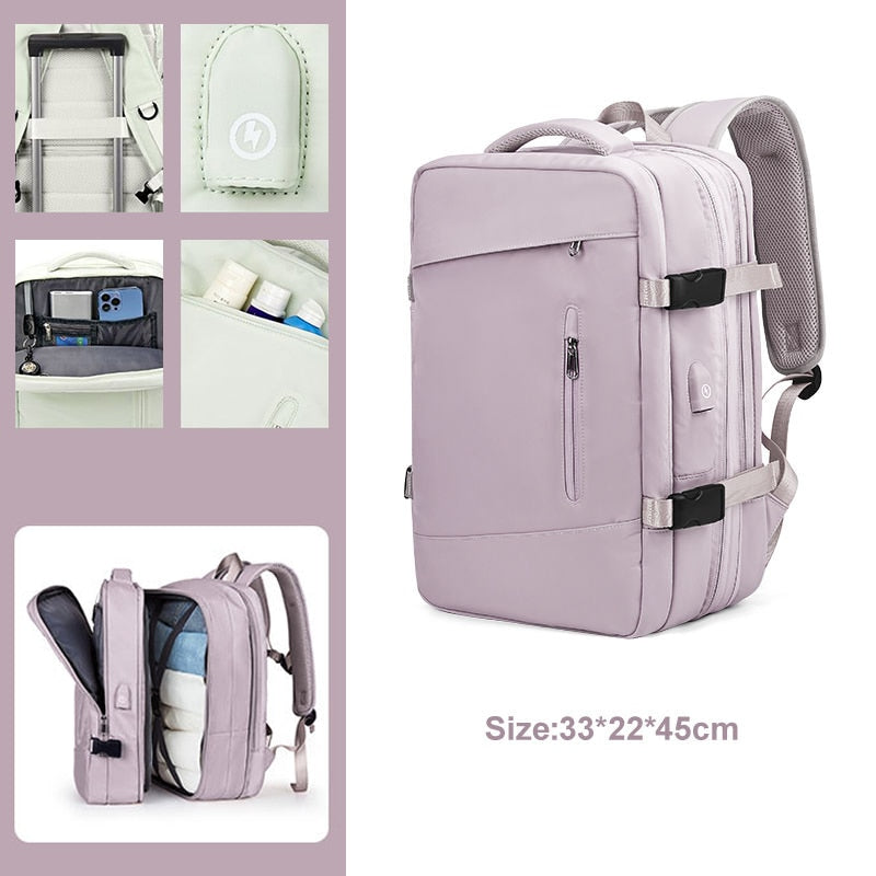 Extendible Travel Backpack Unisex Laptop Bag Women Large Luggage Bags Men's Students Business Trip USB Charge Mochila XA299C