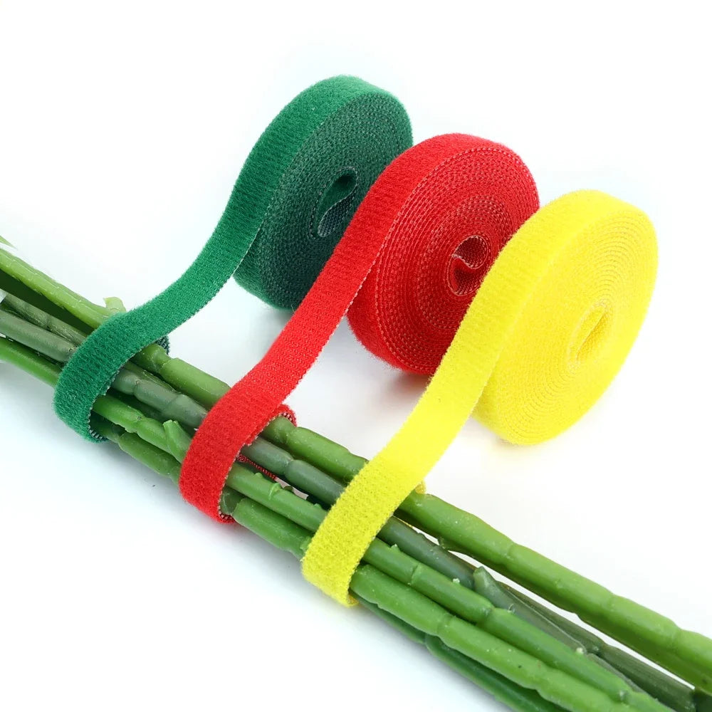 1/3Pcs 2M Green Garden Twine Plant Ties Nylon Plants Bandage Fastener Tape Hook Loop Bamboo Cane Wrap Support Accessories Red