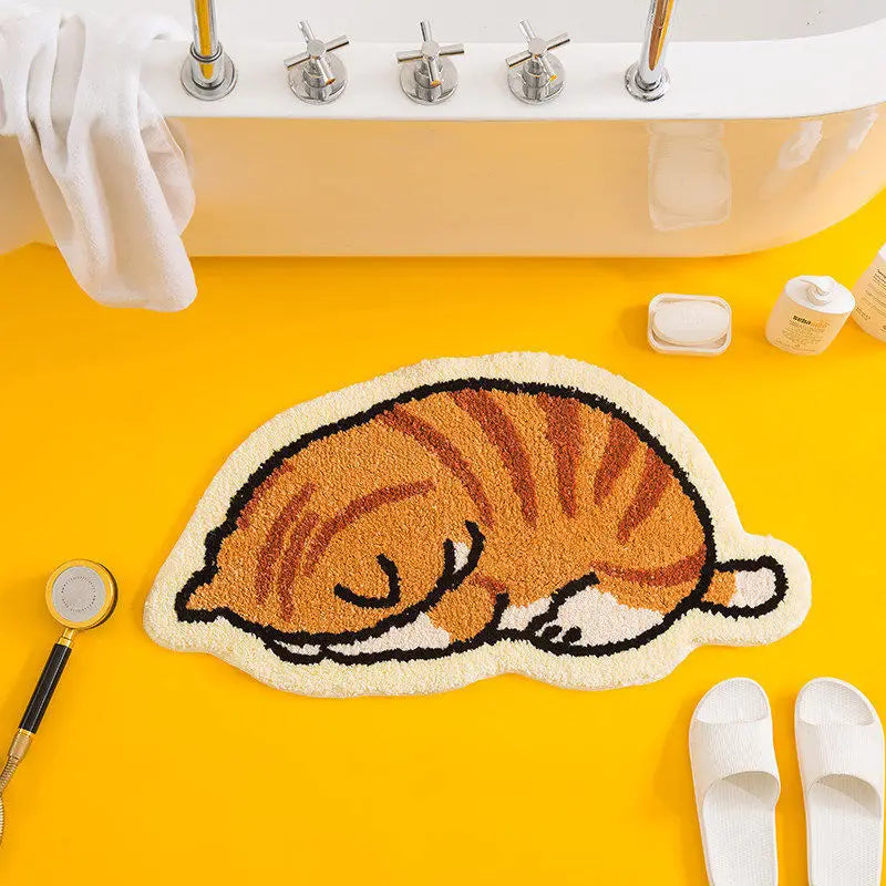 Bedroom Entrance Carpet Washable Bathroom Cartoon Animal Absorbent Anti-slip Mat Cashmere Floor Carpet Floor Mat Door Carpet