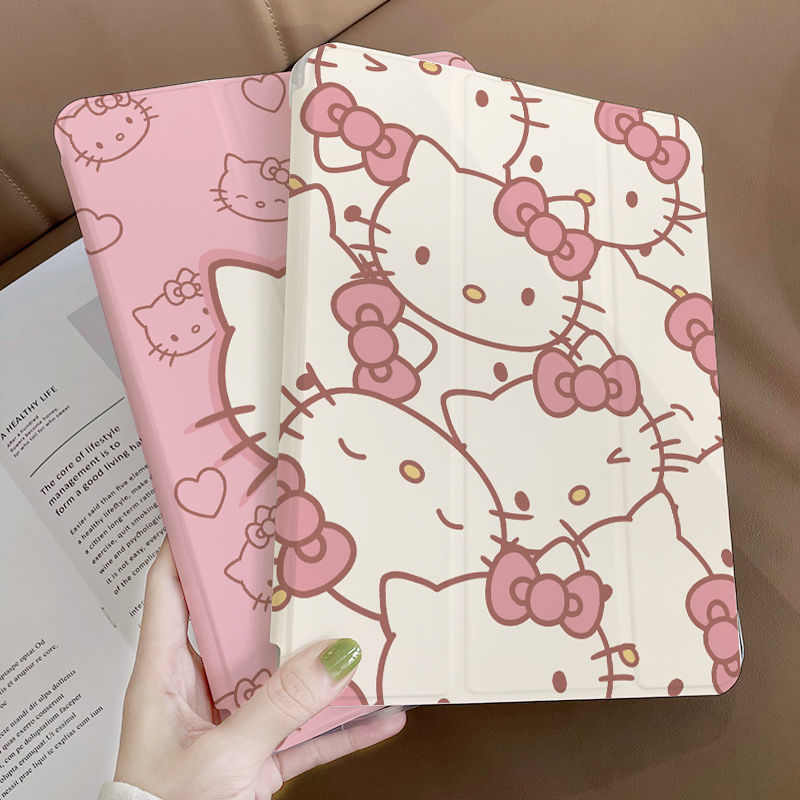 Kawaii Sanrio Ipad Protective Case Cat Accessories Cute Anime Apply Ipad Pro Air4/3Mini Transparent Drop-Proof Toy for Girl Gift