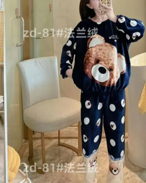 Hot Kawaii Hello Kitty Coral Velvet Pajamas Long-Sleeved Y2K Sanrio Tops Girls Pajama Pants Cute Cotton Jacket Casual Home Wear
