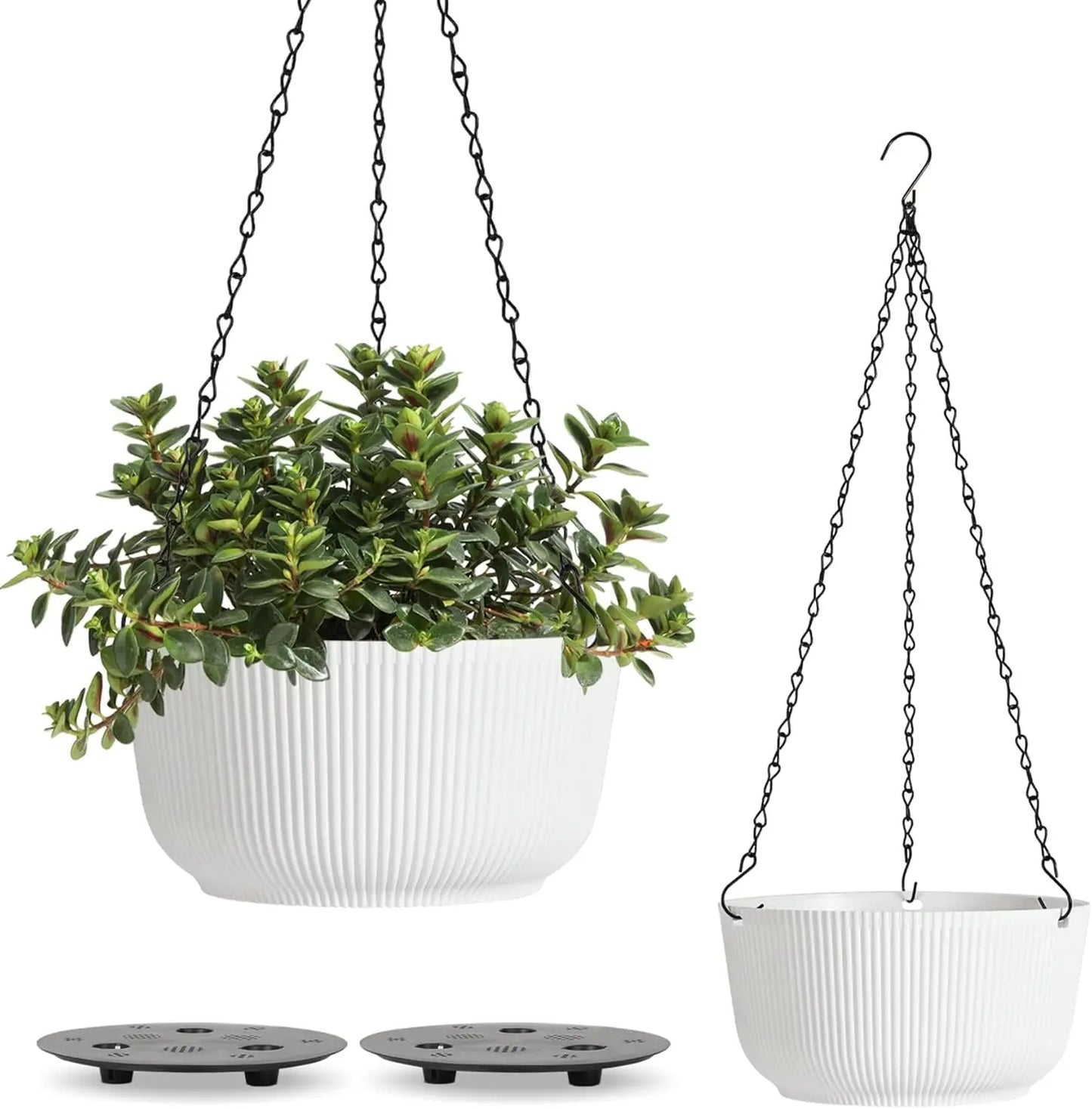 12 Inch Large Hanging Planters for Outdoor Plants, 2 Pack Self Watering Hanging Pots Indoor, Hanging Baskets for Plants
