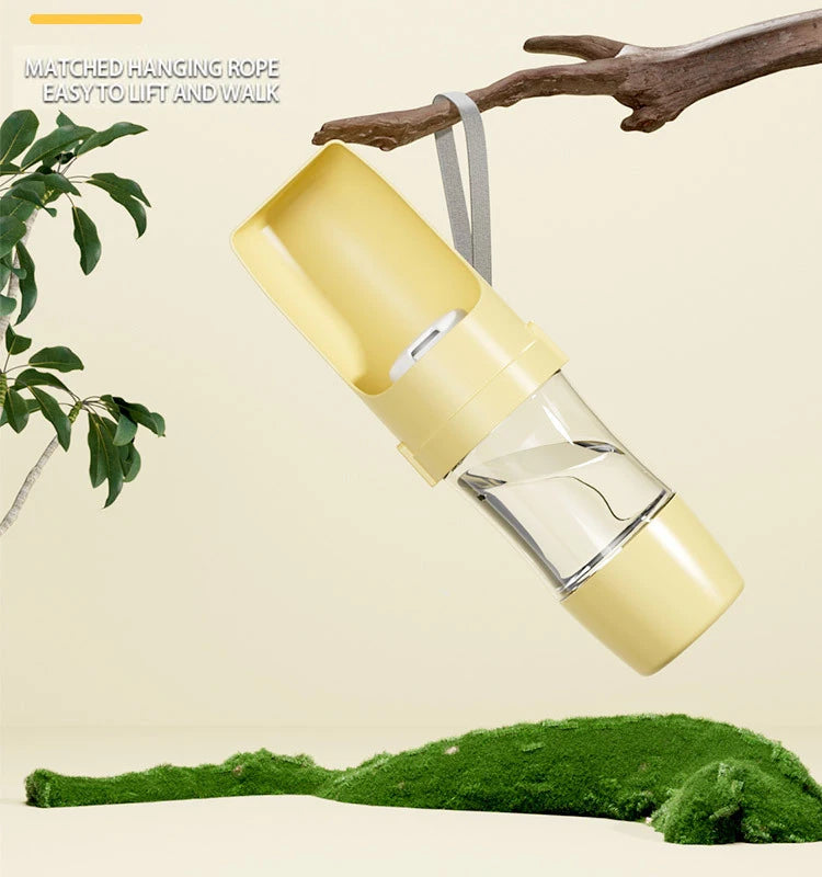 New Portable Pet Water Bottle with Food Container Foldable 2in1 Pet Travel Bowl Puppy Dog Cat Outdoor Drinking Food Feeder