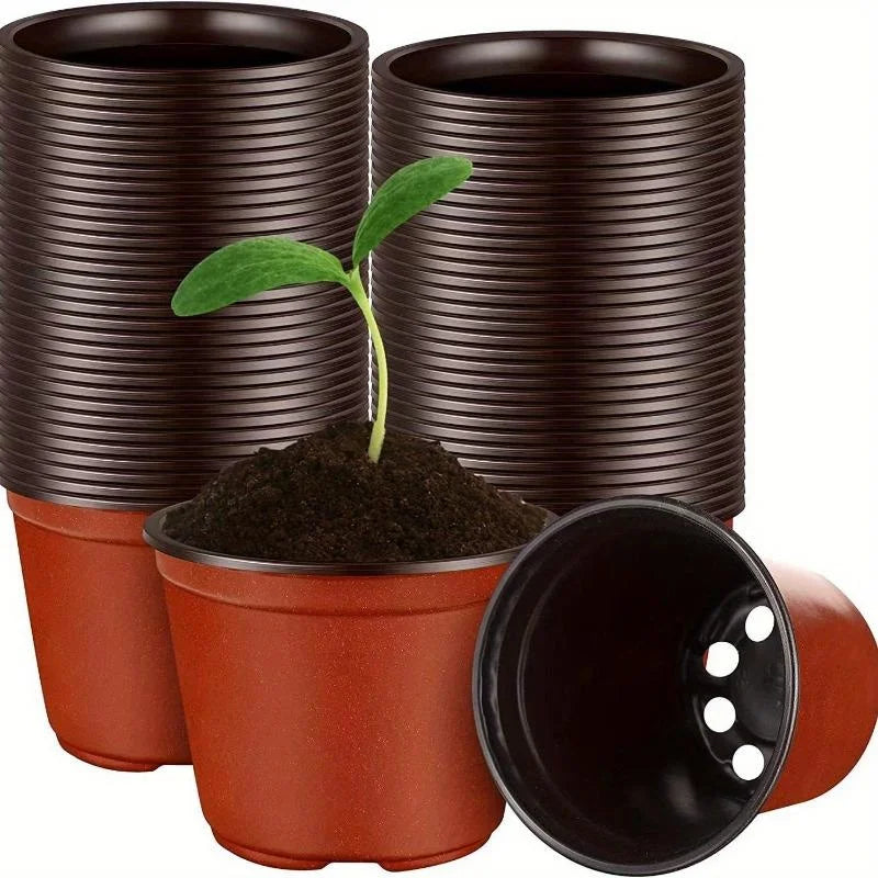 10pcs Plastic Plant Nursery Pots Seedling Plant Pot For Indoor Outdoor Planting Garden Flower Plant Container Cups Planter 4in