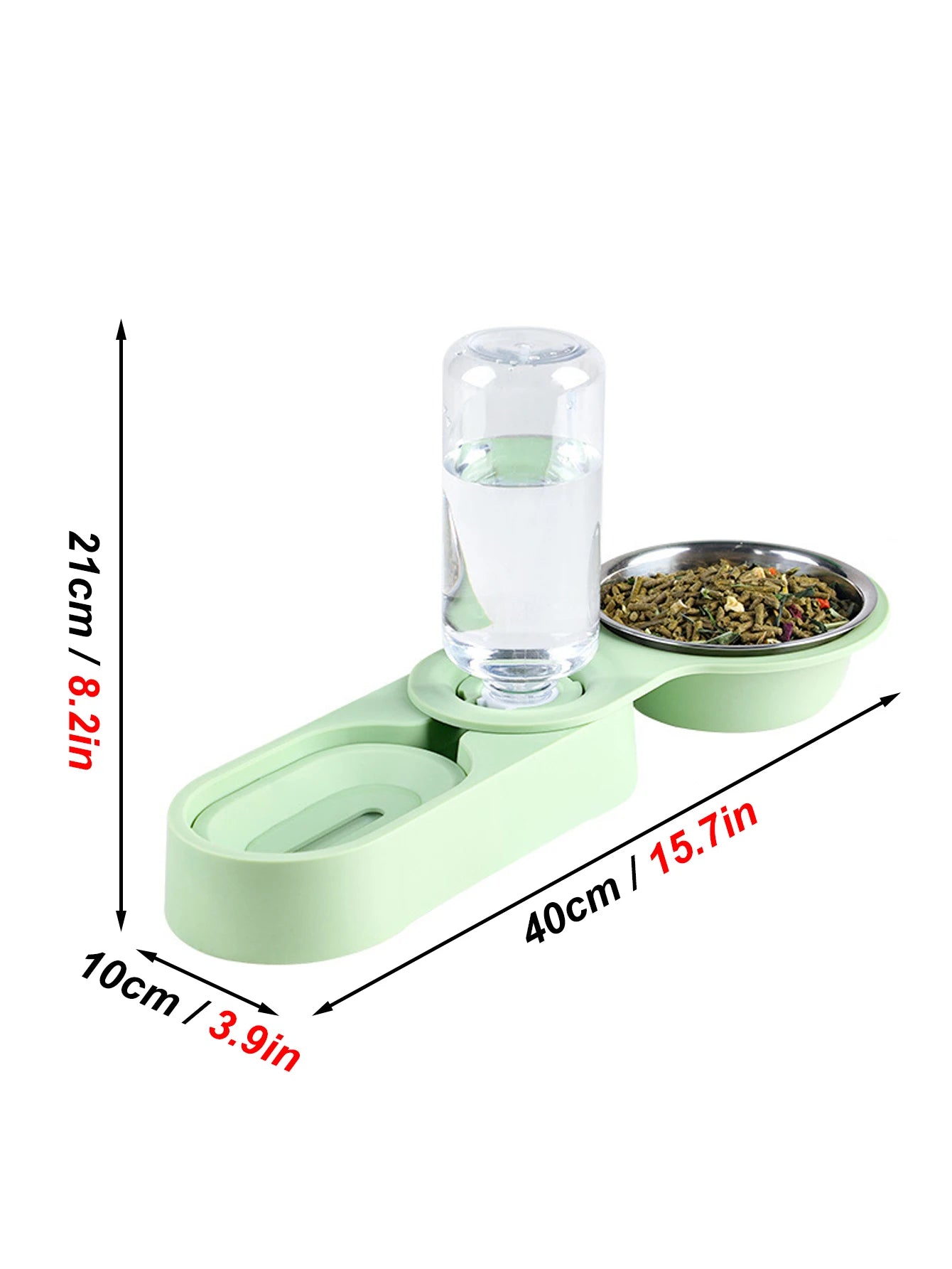 Pet Rabbit Chinchilla Guinea Pig Food Bowl Auto Feeder All-in-One Splice Food Bowl Drinking Fountain Raised Standing Dish Bowl