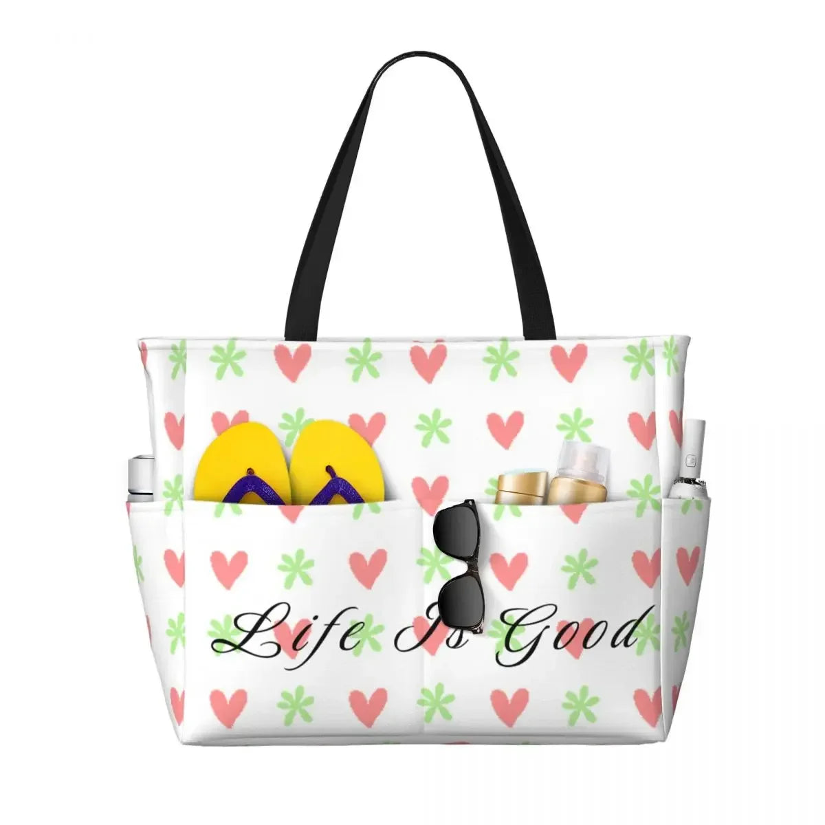 Love Life Large travel bagWaterproof Tote Beach Bag Capacity Travel Shopping bags