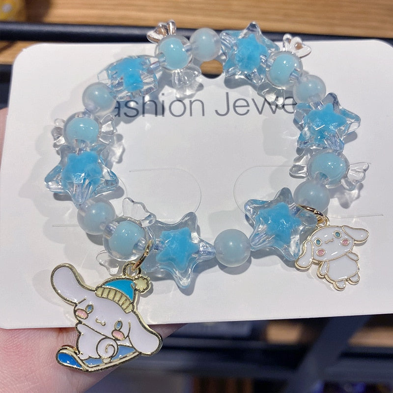 Kawaii Hello Kitty Bracelet Cinnamoroll Cartoon Anime Sanrios Bangle My Melody Jewelry Charms Cute Accessory Birthday Girls Gift