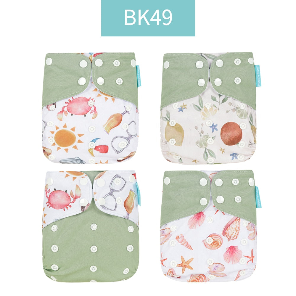 Baby Nappy 4Pcs/Set Diaper Cover Waterproof&Reusable Cloth Diaper