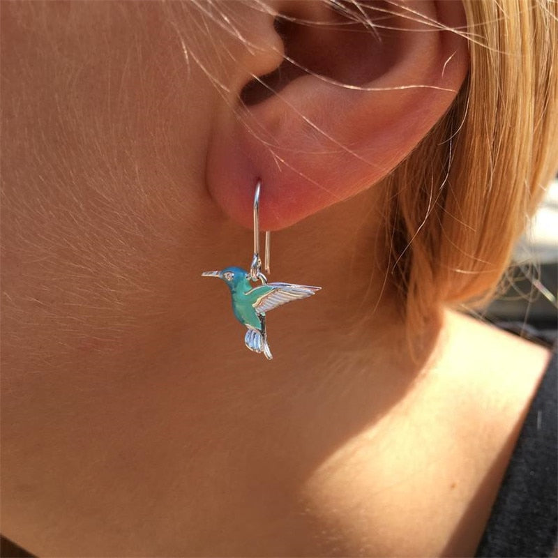 Women's Earrings 3D Hummingbird Earrings Animal Jewelry Cute Girly Ear Accessories Wedding Party Gifts