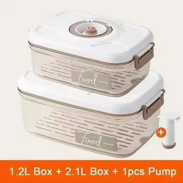 Vacuum Sealed Canister Household Fresh-keeping Box Refrigerator Food Storage Containers Drainable Kitchen Organizers Fruit Tank