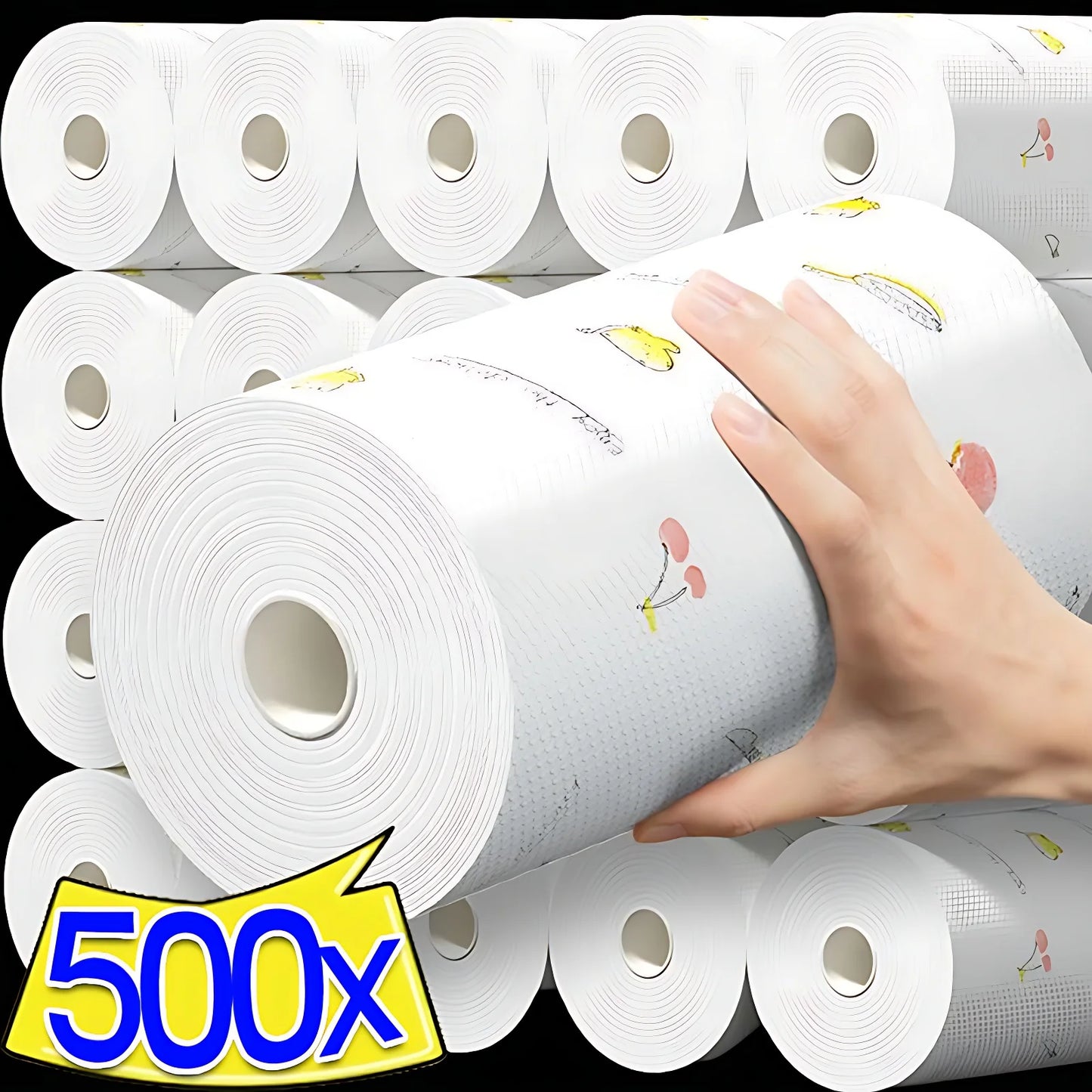 500/50pcs Kitchen Disposable Rags Reusable Non-Woven Cleaning Cloths Washing Dishcloths Rag Cloth Towels Scouring Pads Wholesale