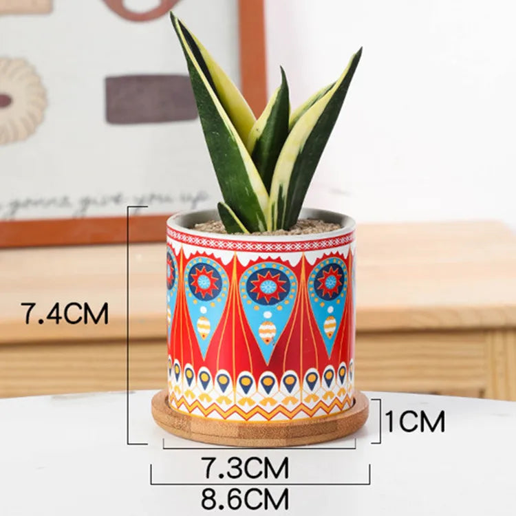 1PC Mini Flower Pots Mini Green plant pot Garden Colorful Ceramics Nursery Pots for Home Succulent plants indoor flowerpot Decor