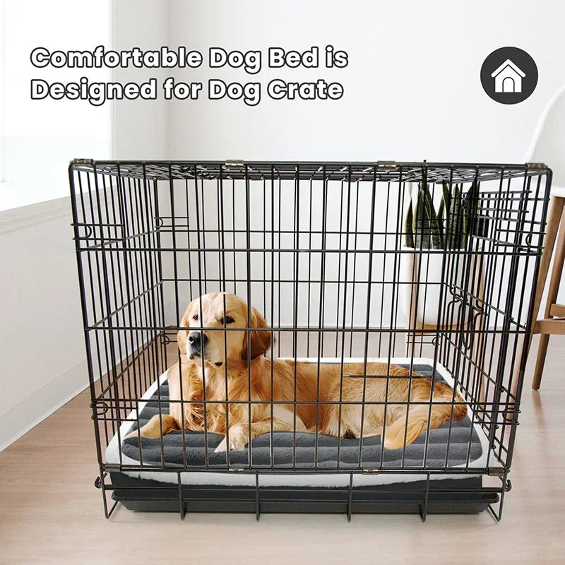 Short Plush Dog Bed with Non-slip Bottom Orthopedic Foam Dog Bed Removable Cover for Large Medium Small Dogs Machine Washable
