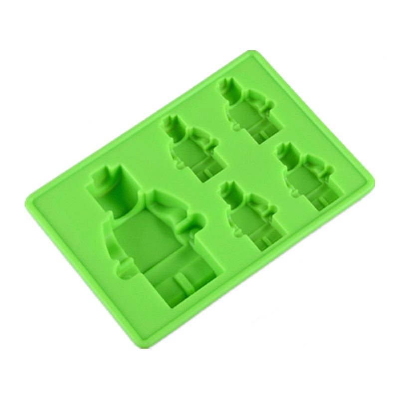 Block Silicone Mold Building Brick Robot Chocolate Jelly Ice Cube Tray Cake Decoration Cupcake Topper Kids Birthday Party Car
